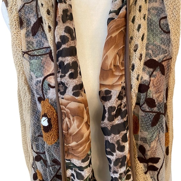 Ania A Mohair Vest Wool Sweater Embroidery Long Asymmetric Cardigan - Picture 5 of 9